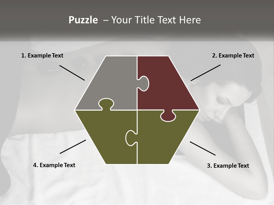 A Woman Laying On Top Of A Towel Covered In Stones PowerPoint Template