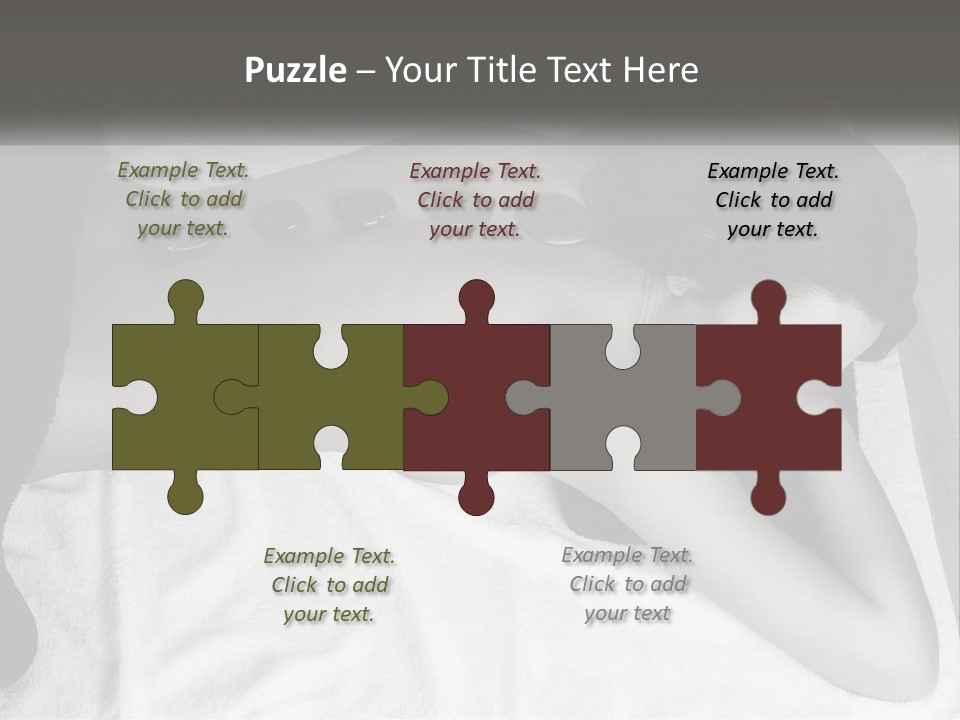 A Woman Laying On Top Of A Towel Covered In Stones PowerPoint Template