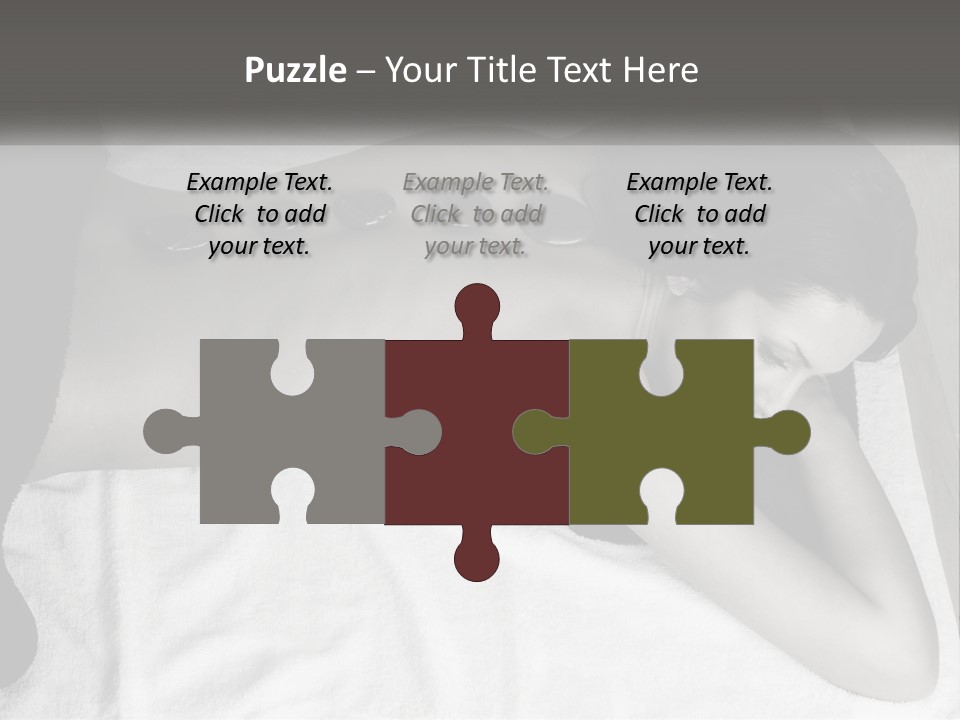 A Woman Laying On Top Of A Towel Covered In Stones PowerPoint Template