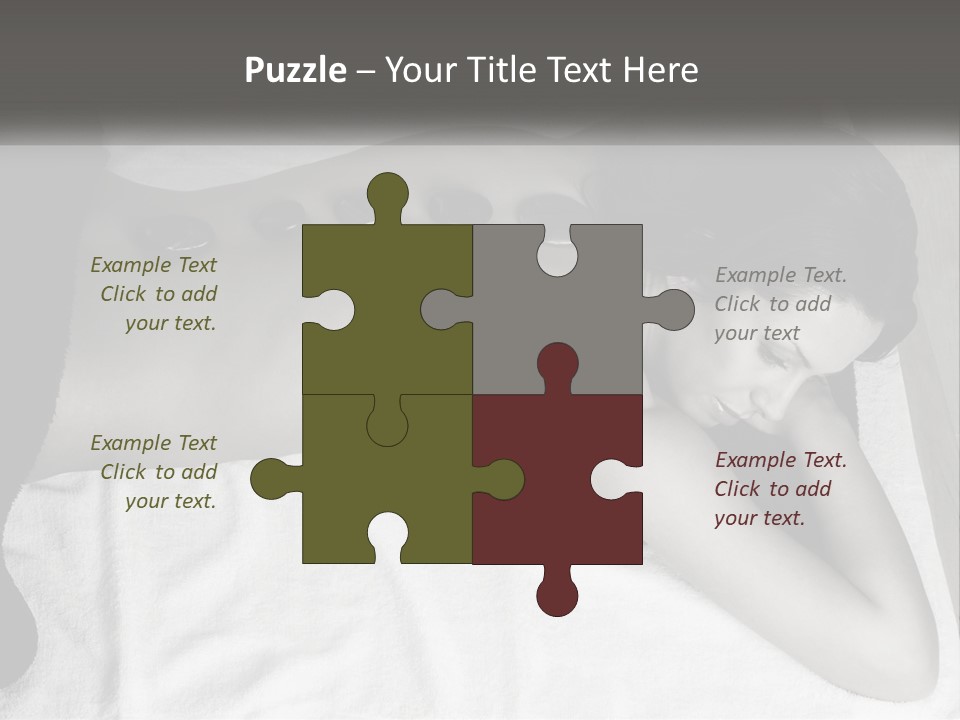 A Woman Laying On Top Of A Towel Covered In Stones PowerPoint Template