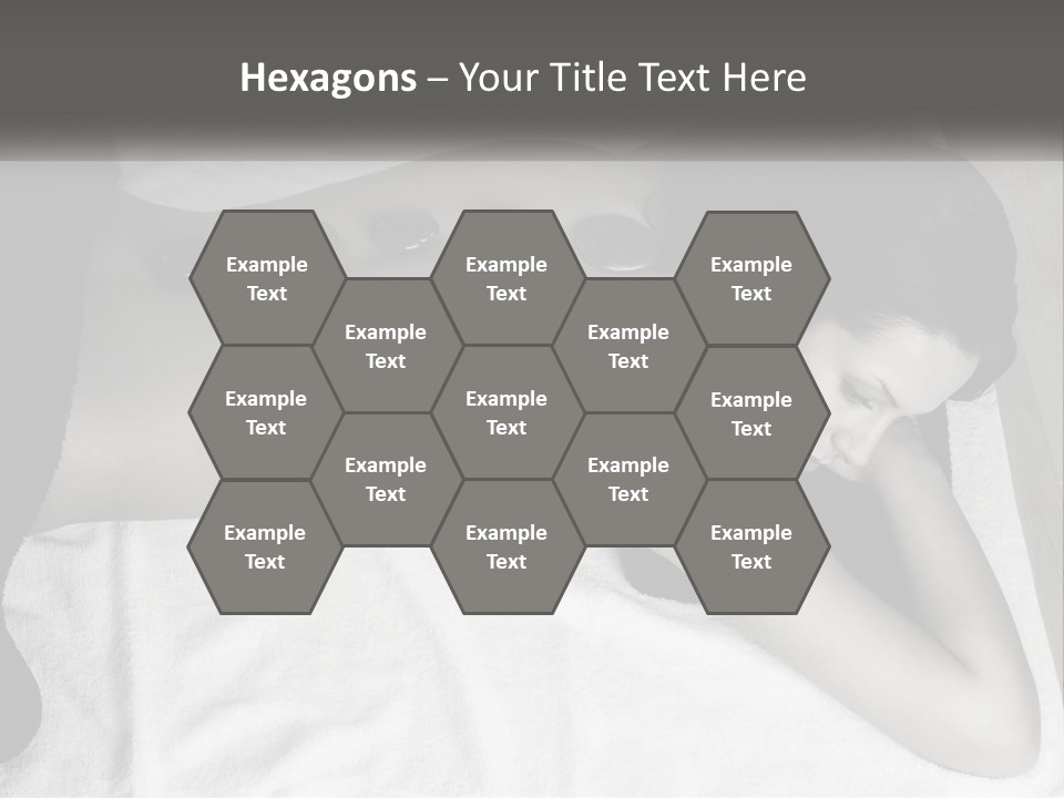 A Woman Laying On Top Of A Towel Covered In Stones PowerPoint Template