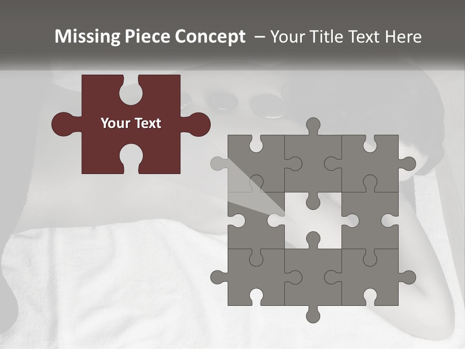 A Woman Laying On Top Of A Towel Covered In Stones PowerPoint Template