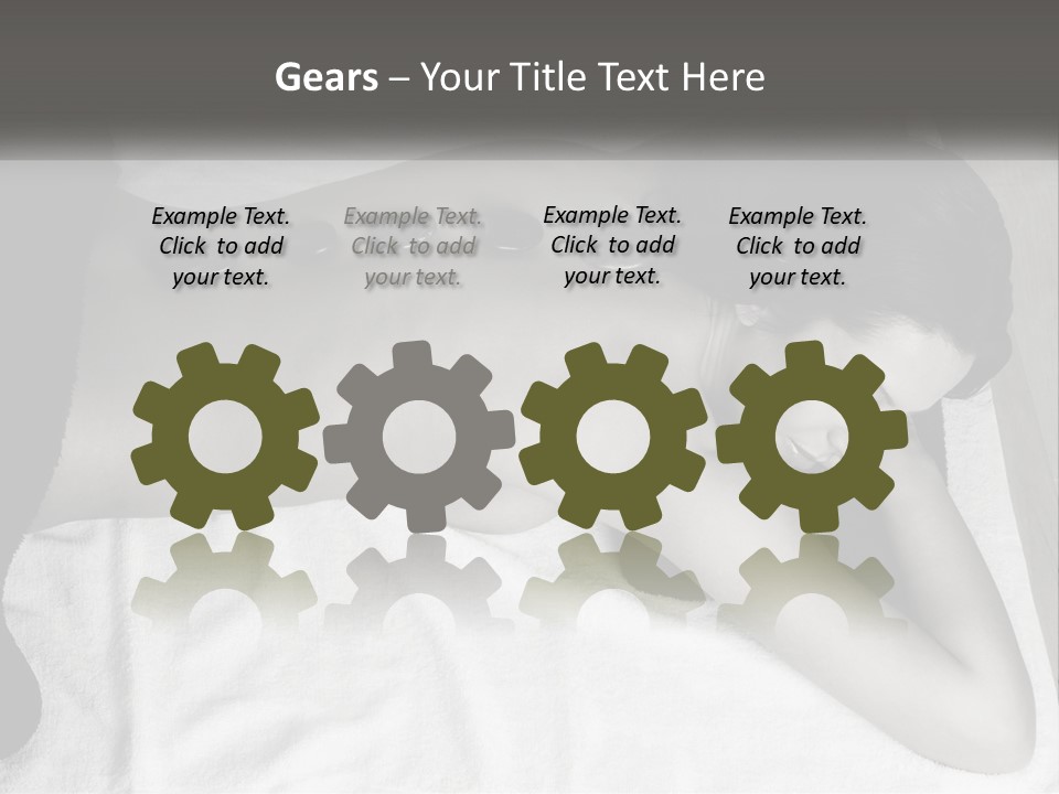 A Woman Laying On Top Of A Towel Covered In Stones PowerPoint Template