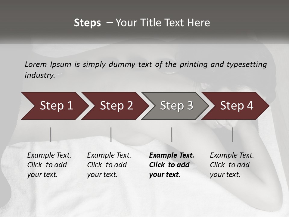 A Woman Laying On Top Of A Towel Covered In Stones PowerPoint Template