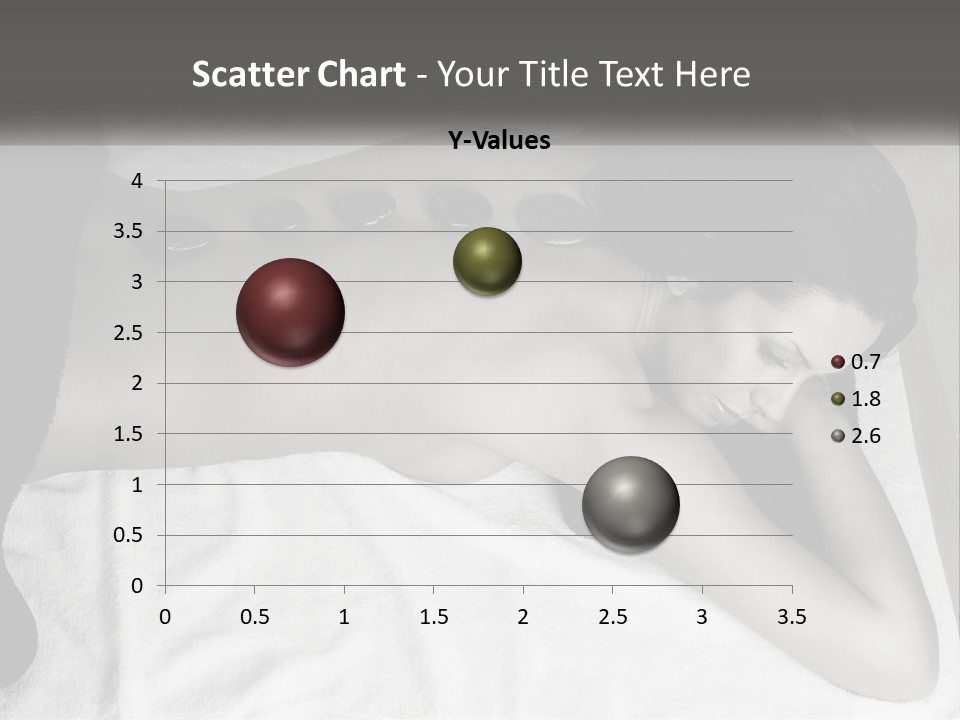 A Woman Laying On Top Of A Towel Covered In Stones PowerPoint Template