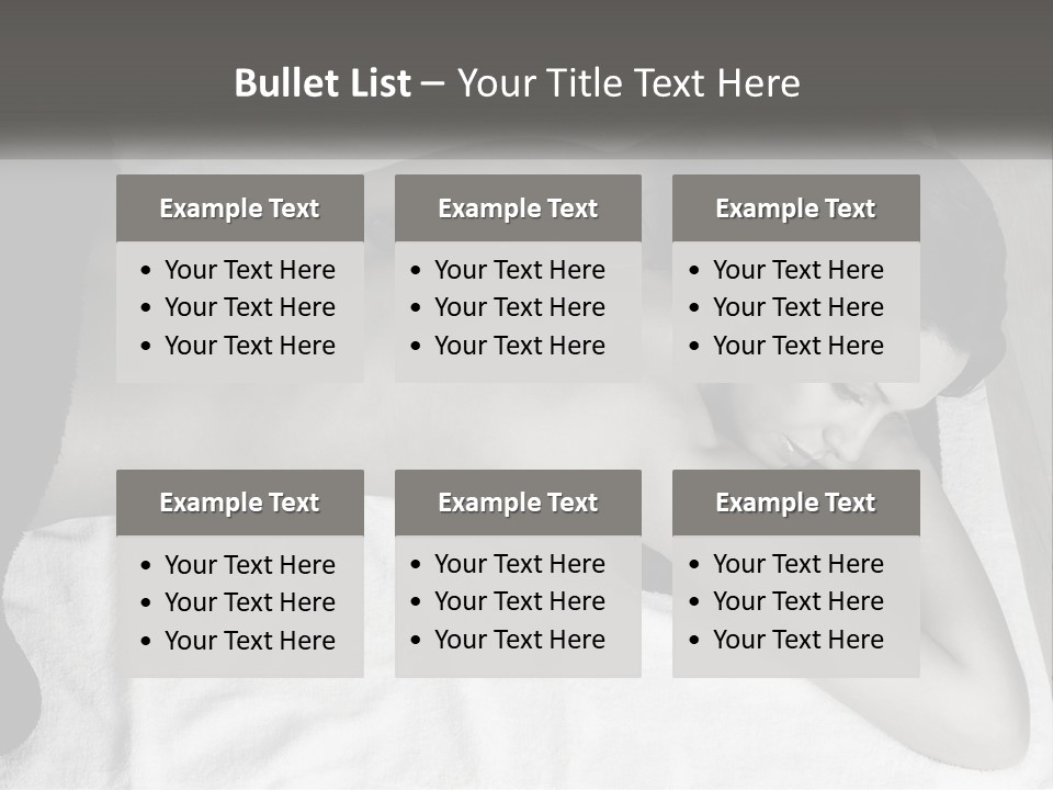 A Woman Laying On Top Of A Towel Covered In Stones PowerPoint Template