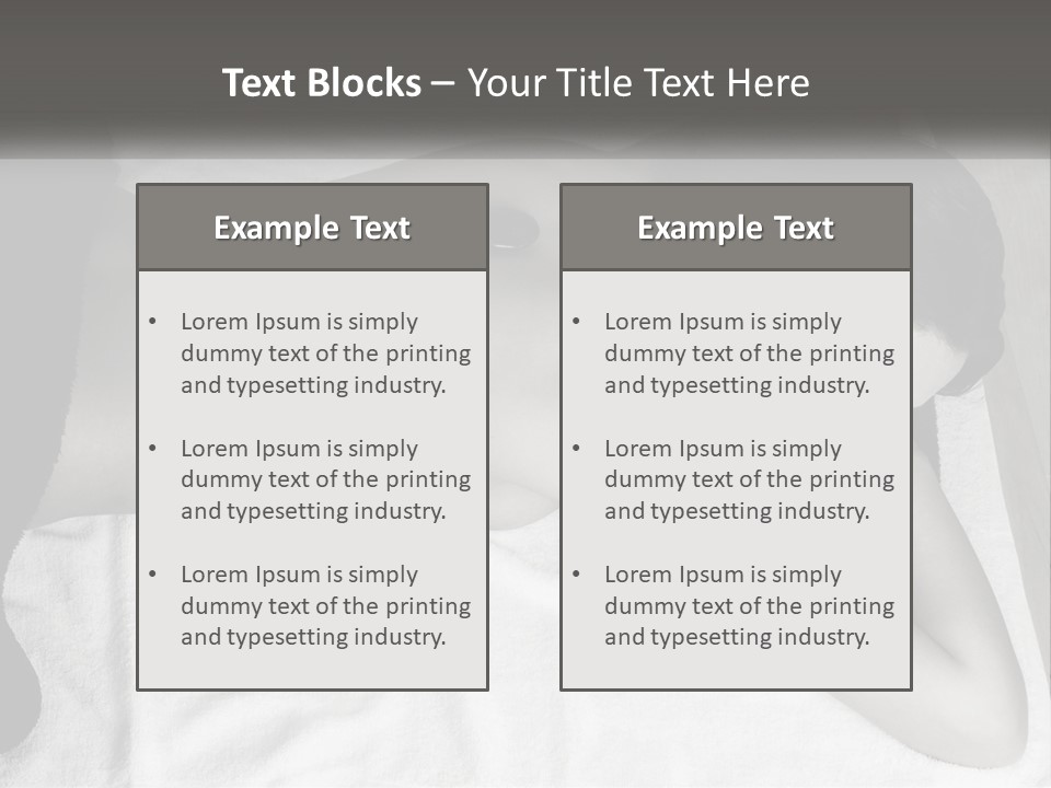 A Woman Laying On Top Of A Towel Covered In Stones PowerPoint Template