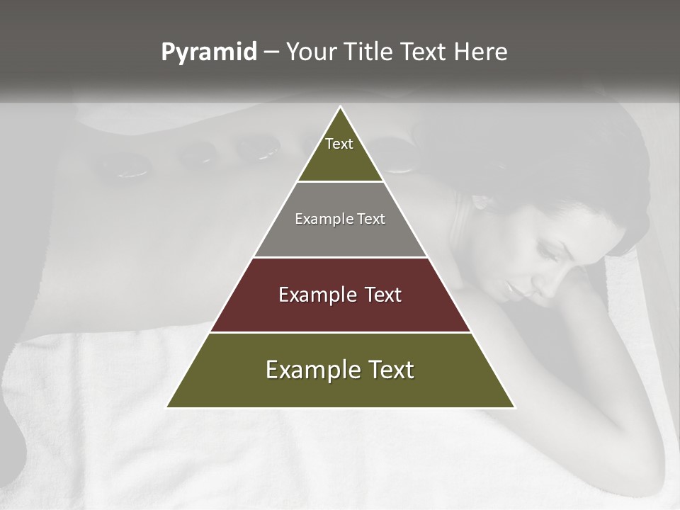 A Woman Laying On Top Of A Towel Covered In Stones PowerPoint Template