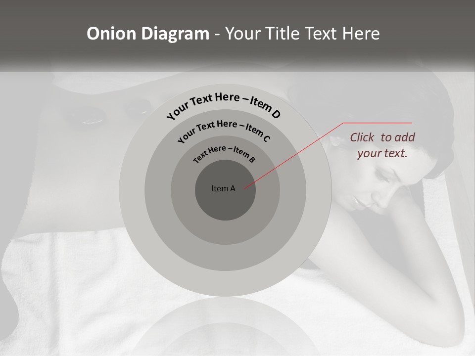 A Woman Laying On Top Of A Towel Covered In Stones PowerPoint Template