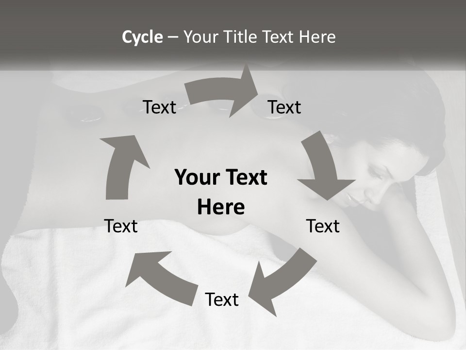 A Woman Laying On Top Of A Towel Covered In Stones PowerPoint Template