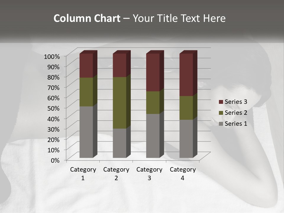 A Woman Laying On Top Of A Towel Covered In Stones PowerPoint Template