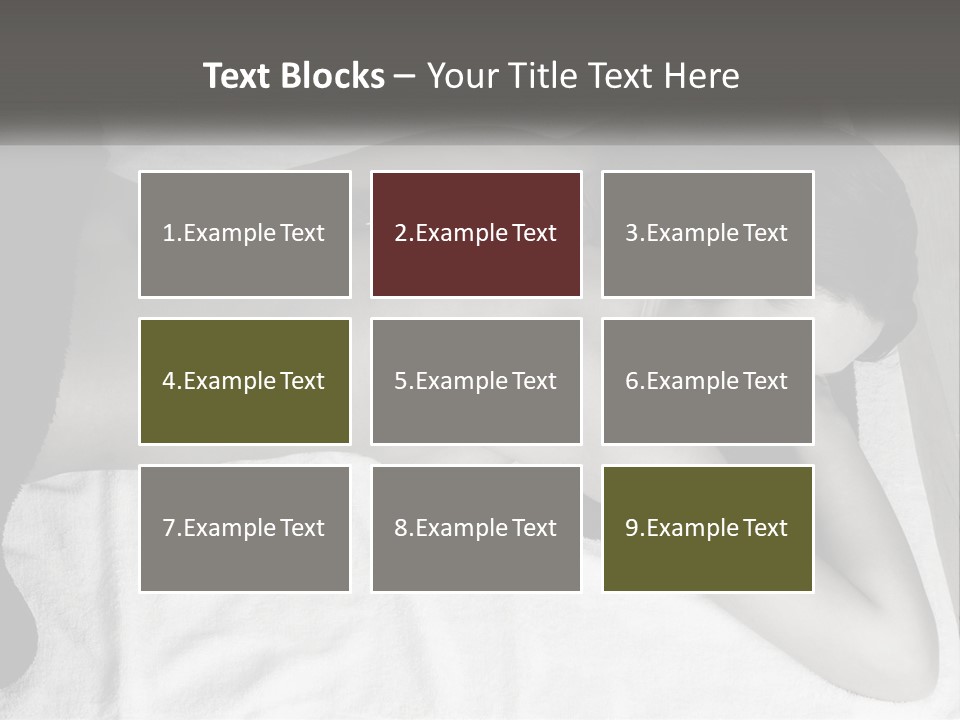 A Woman Laying On Top Of A Towel Covered In Stones PowerPoint Template