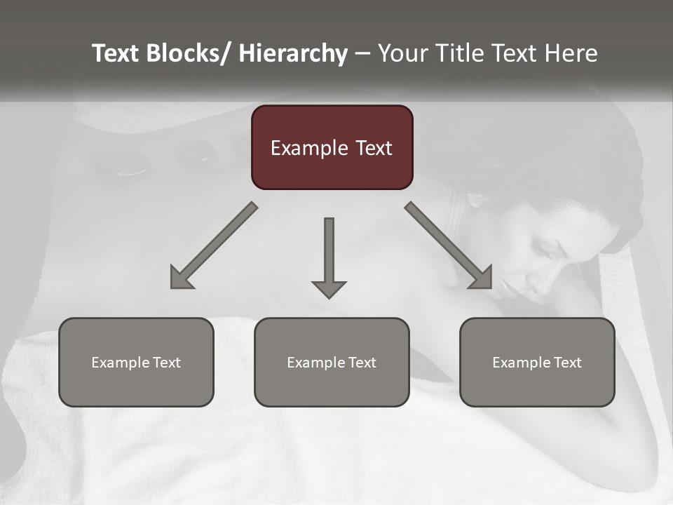 A Woman Laying On Top Of A Towel Covered In Stones PowerPoint Template