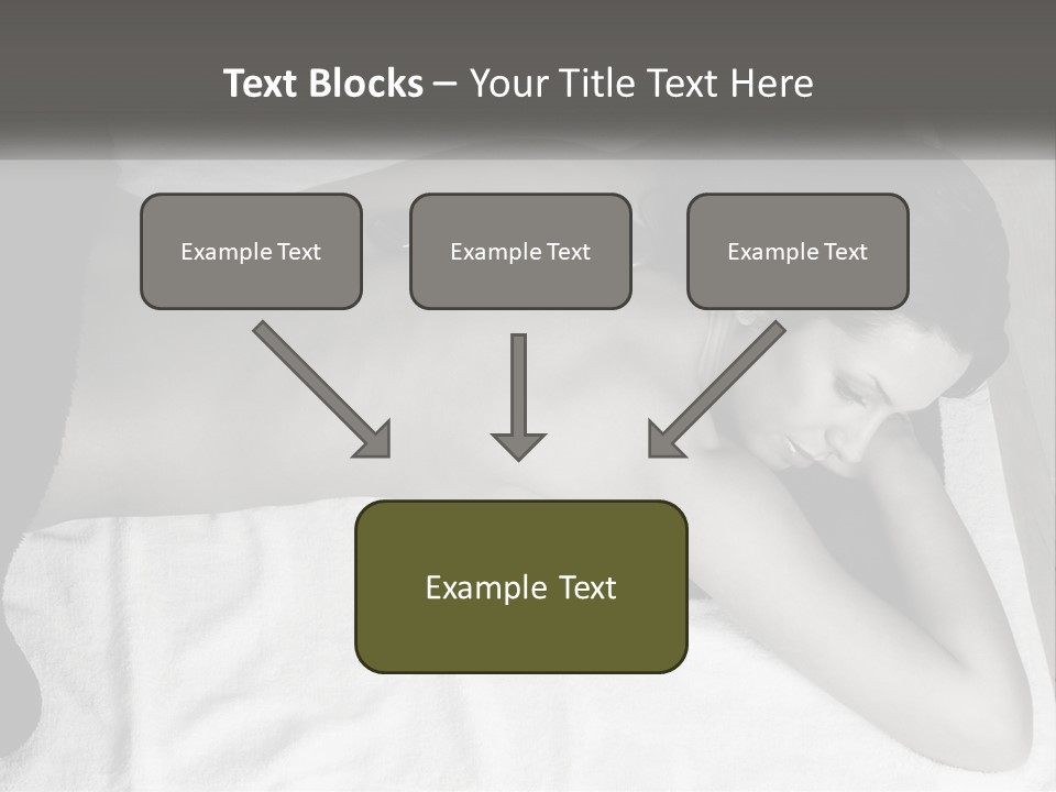 A Woman Laying On Top Of A Towel Covered In Stones PowerPoint Template