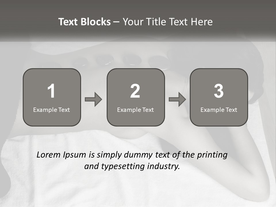 A Woman Laying On Top Of A Towel Covered In Stones PowerPoint Template