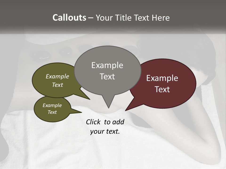 A Woman Laying On Top Of A Towel Covered In Stones PowerPoint Template