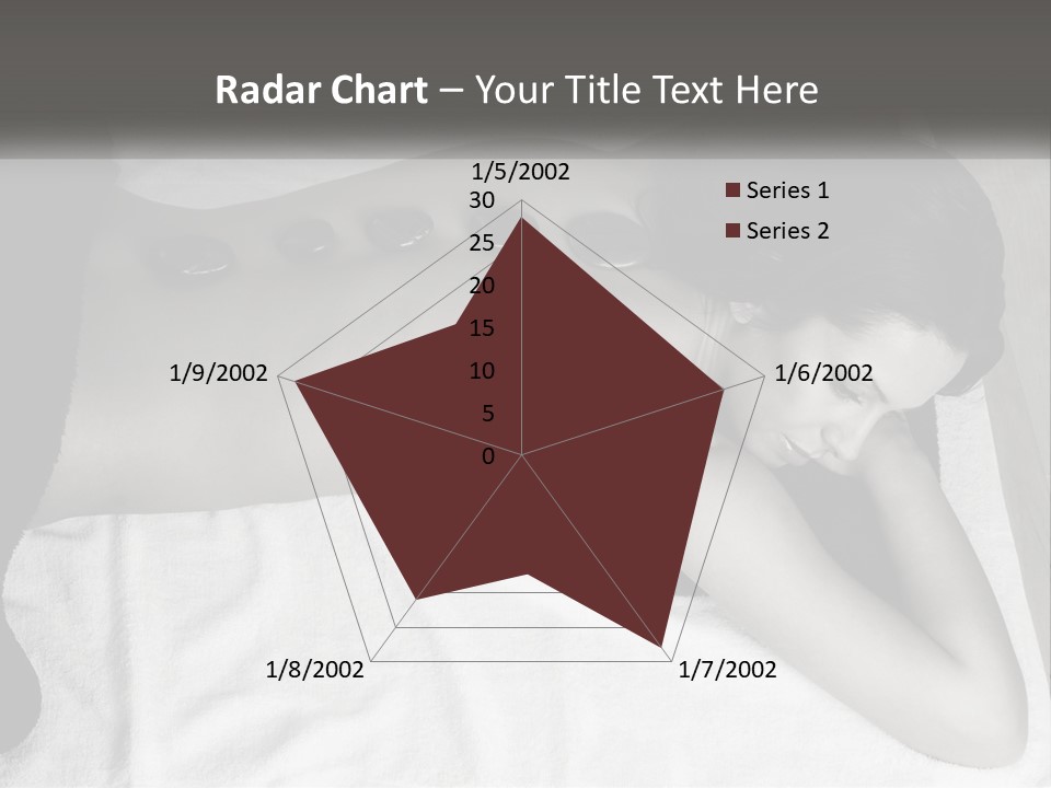 A Woman Laying On Top Of A Towel Covered In Stones PowerPoint Template