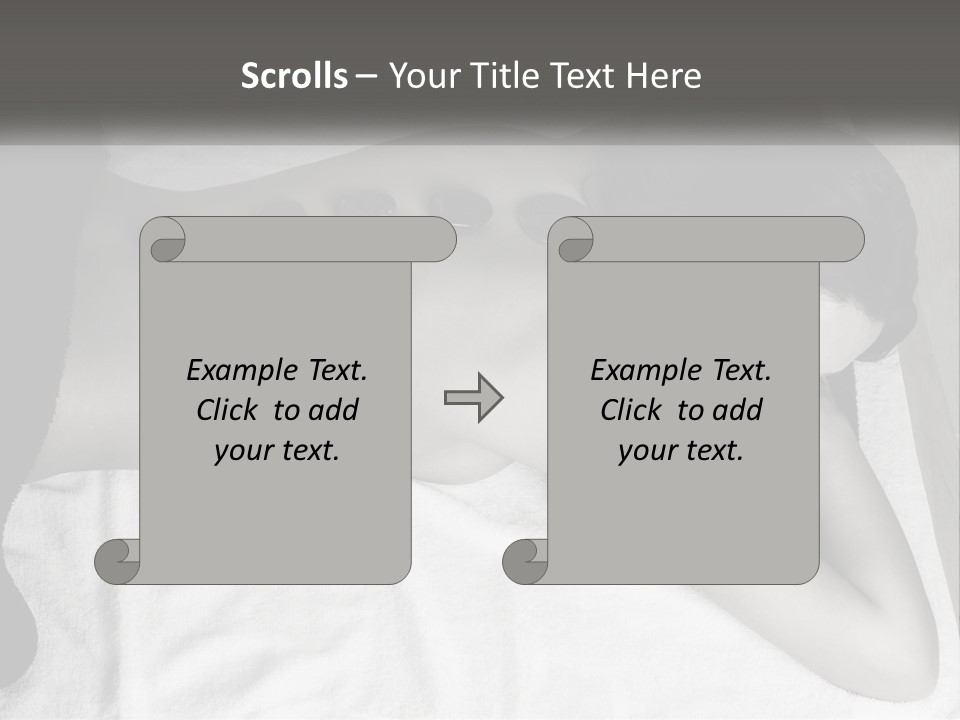 A Woman Laying On Top Of A Towel Covered In Stones PowerPoint Template