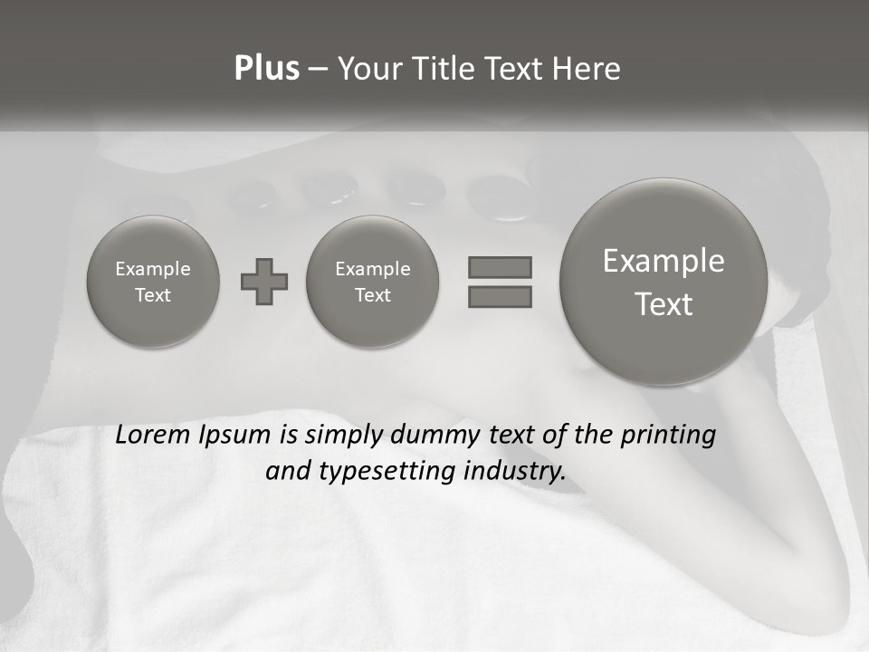 A Woman Laying On Top Of A Towel Covered In Stones PowerPoint Template