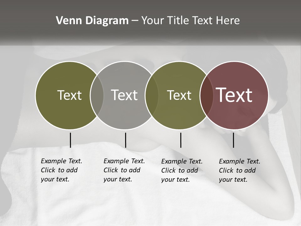 A Woman Laying On Top Of A Towel Covered In Stones PowerPoint Template