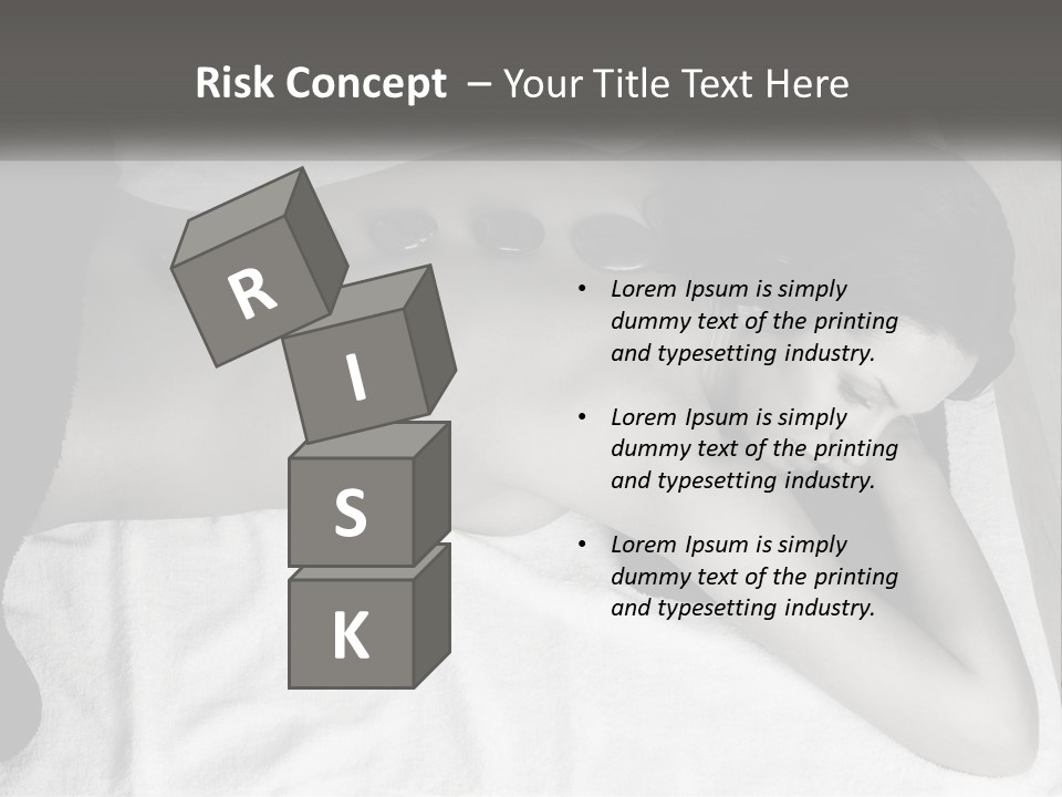 A Woman Laying On Top Of A Towel Covered In Stones PowerPoint Template