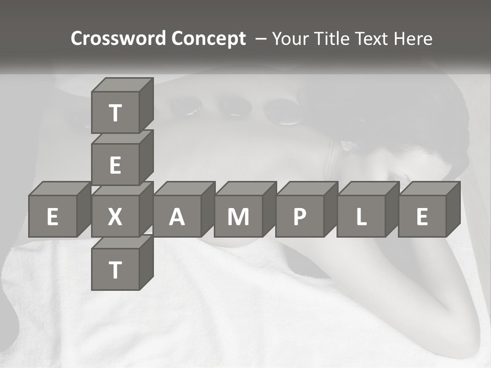 A Woman Laying On Top Of A Towel Covered In Stones PowerPoint Template