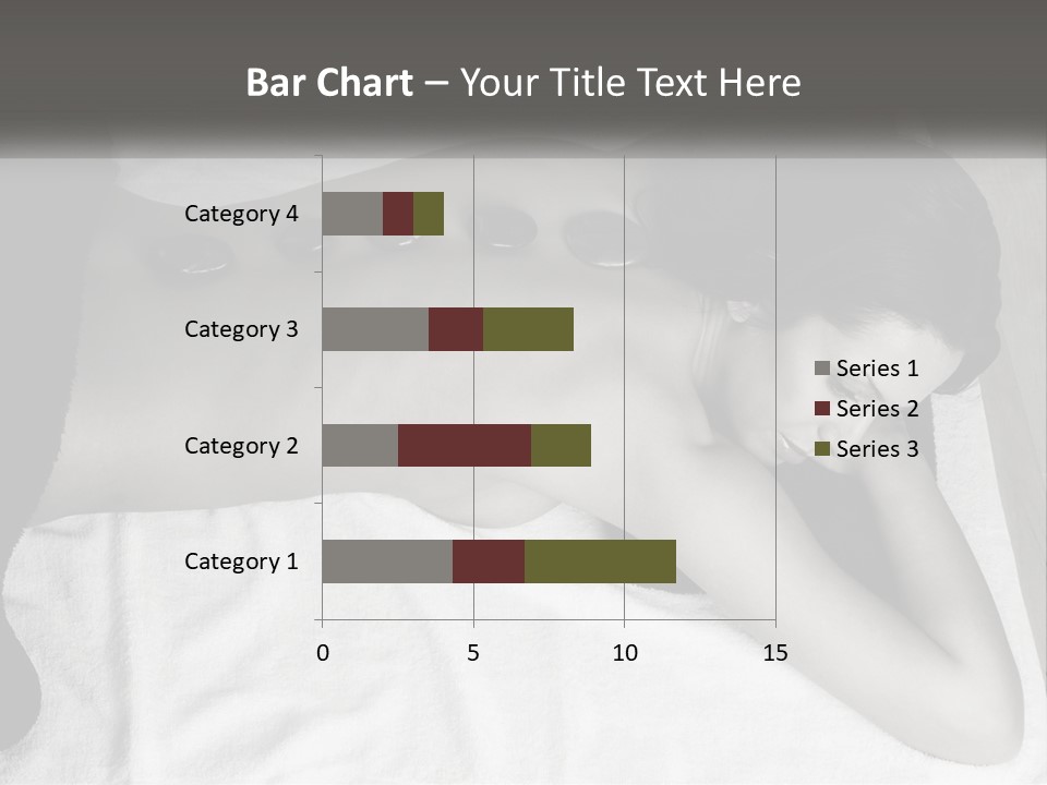 A Woman Laying On Top Of A Towel Covered In Stones PowerPoint Template