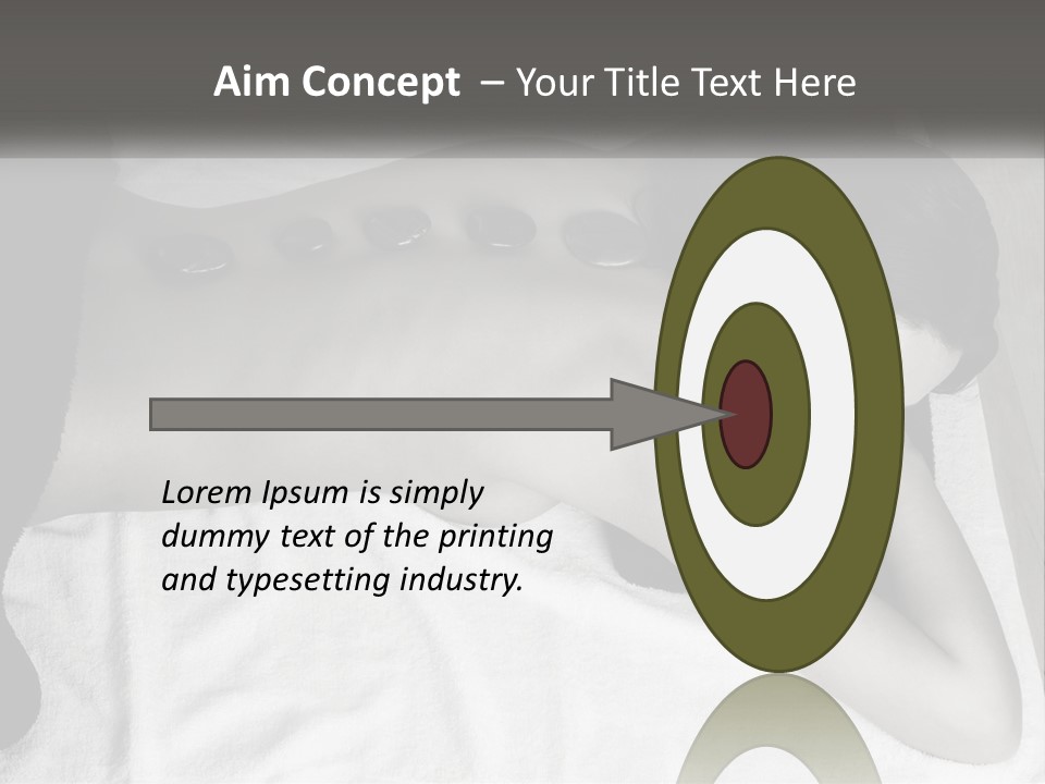 A Woman Laying On Top Of A Towel Covered In Stones PowerPoint Template