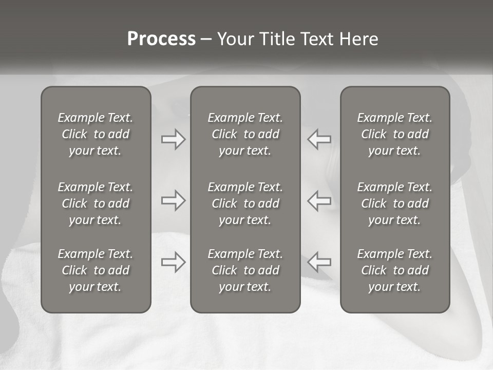 A Woman Laying On Top Of A Towel Covered In Stones PowerPoint Template