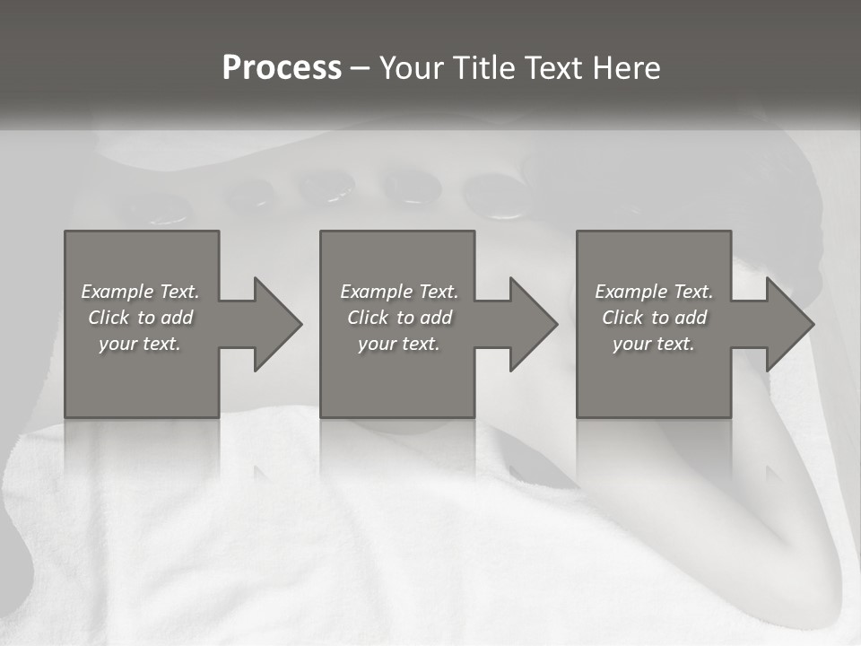 A Woman Laying On Top Of A Towel Covered In Stones PowerPoint Template