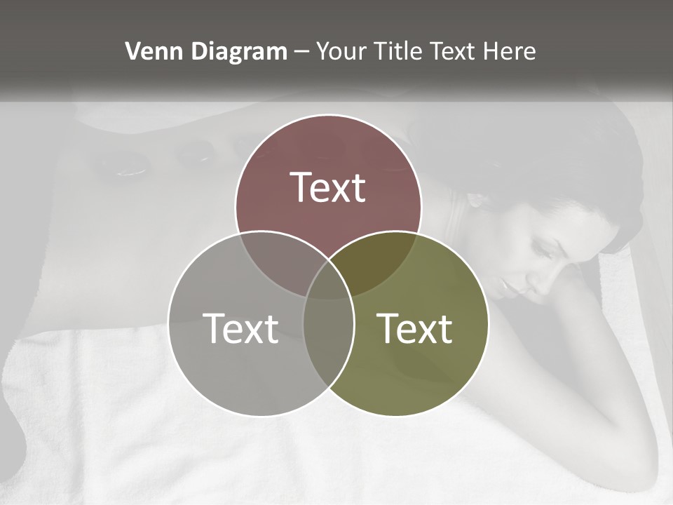 A Woman Laying On Top Of A Towel Covered In Stones PowerPoint Template