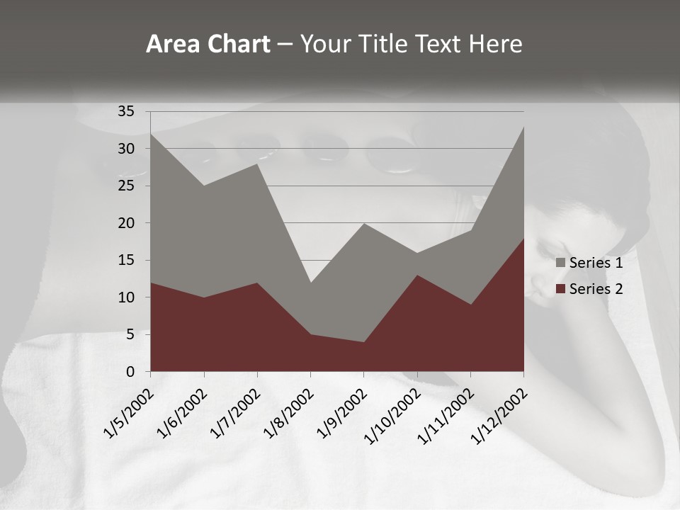 A Woman Laying On Top Of A Towel Covered In Stones PowerPoint Template