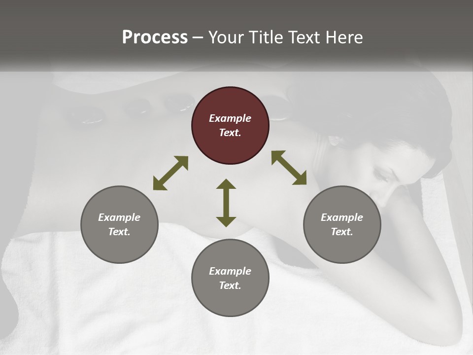 A Woman Laying On Top Of A Towel Covered In Stones PowerPoint Template