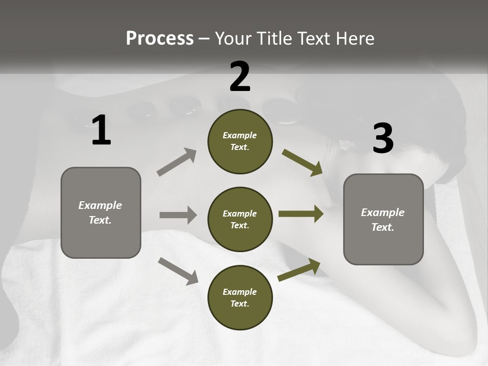 A Woman Laying On Top Of A Towel Covered In Stones PowerPoint Template