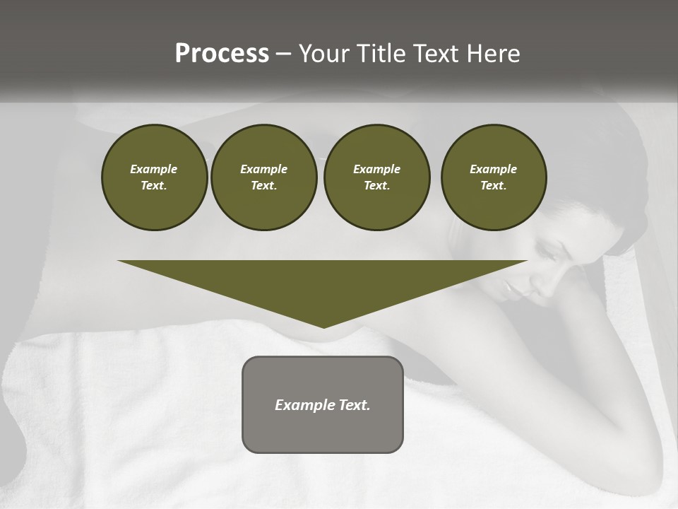 A Woman Laying On Top Of A Towel Covered In Stones PowerPoint Template
