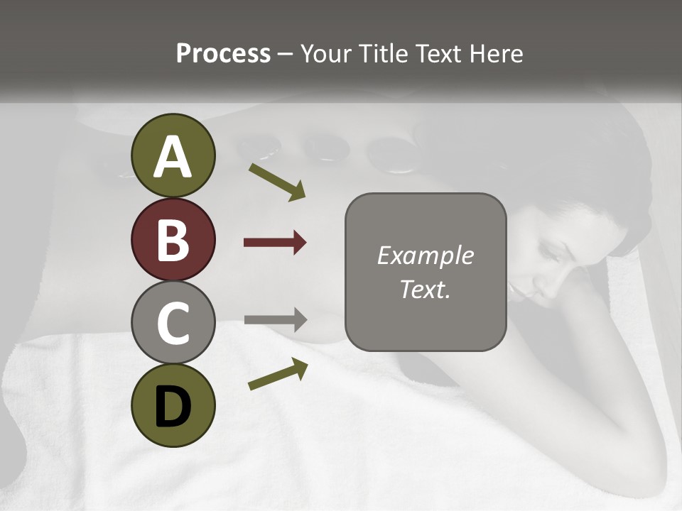 A Woman Laying On Top Of A Towel Covered In Stones PowerPoint Template