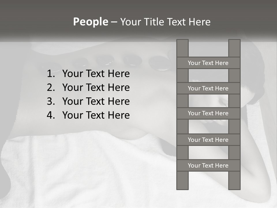 A Woman Laying On Top Of A Towel Covered In Stones PowerPoint Template