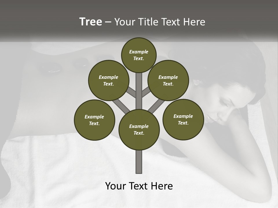 A Woman Laying On Top Of A Towel Covered In Stones PowerPoint Template