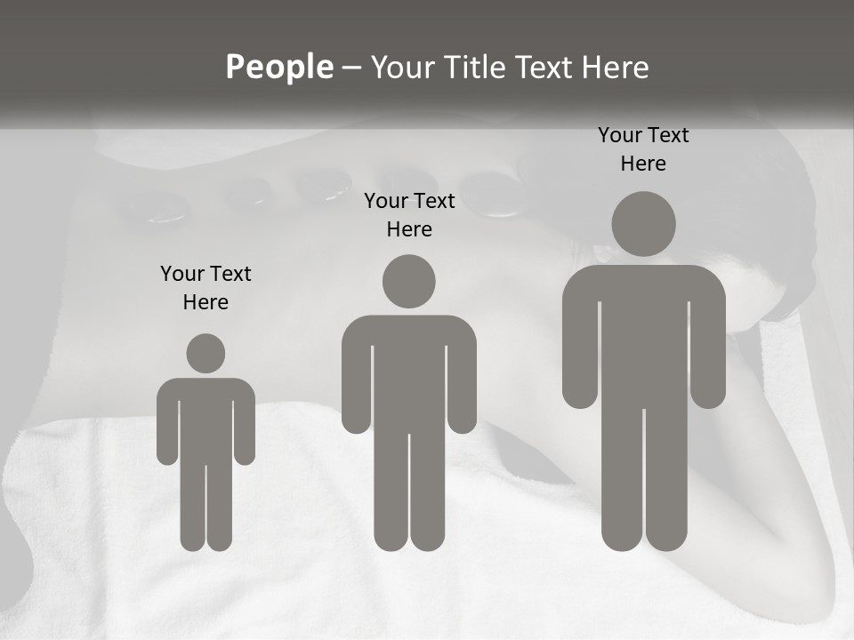 A Woman Laying On Top Of A Towel Covered In Stones PowerPoint Template