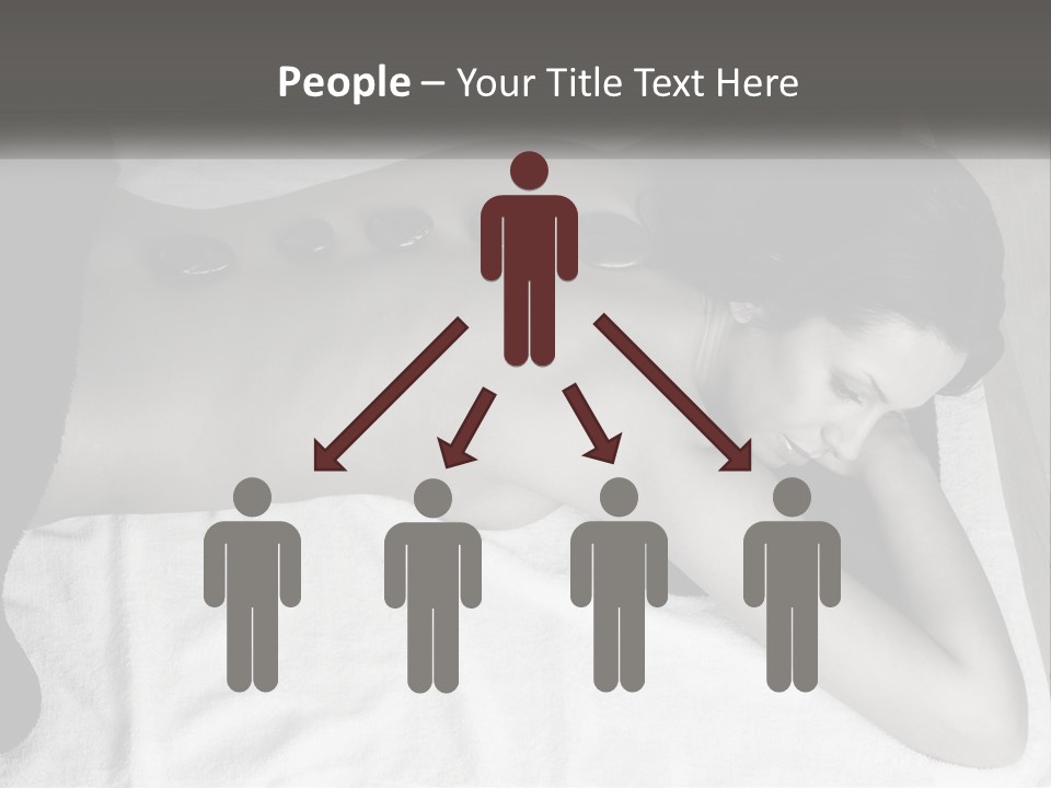 A Woman Laying On Top Of A Towel Covered In Stones PowerPoint Template