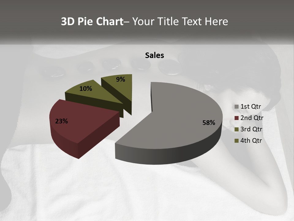 A Woman Laying On Top Of A Towel Covered In Stones PowerPoint Template