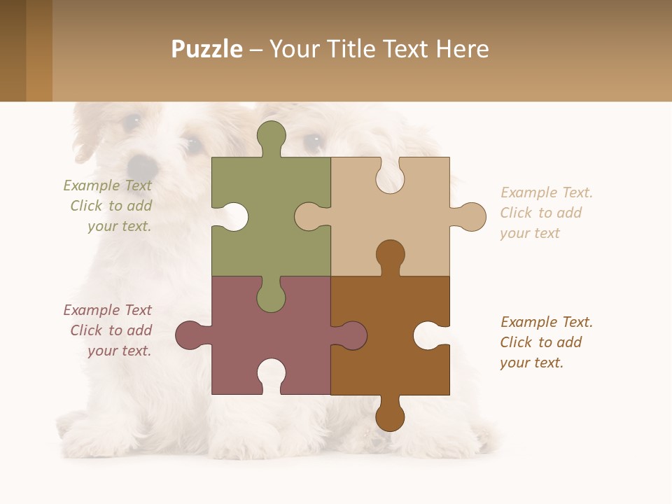 Two Small White Dogs Sitting Next To Each Other PowerPoint Template