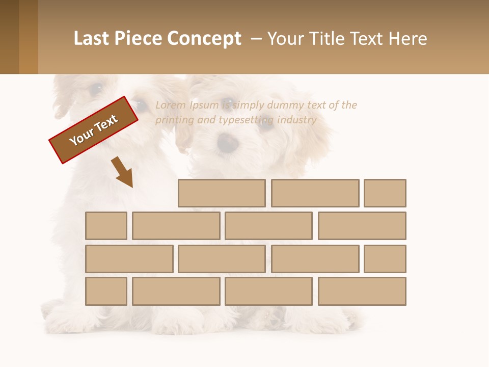 Two Small White Dogs Sitting Next To Each Other PowerPoint Template