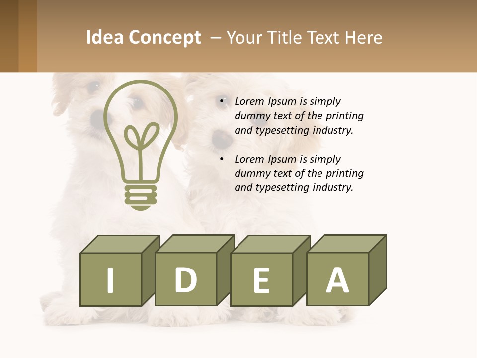 Two Small White Dogs Sitting Next To Each Other PowerPoint Template