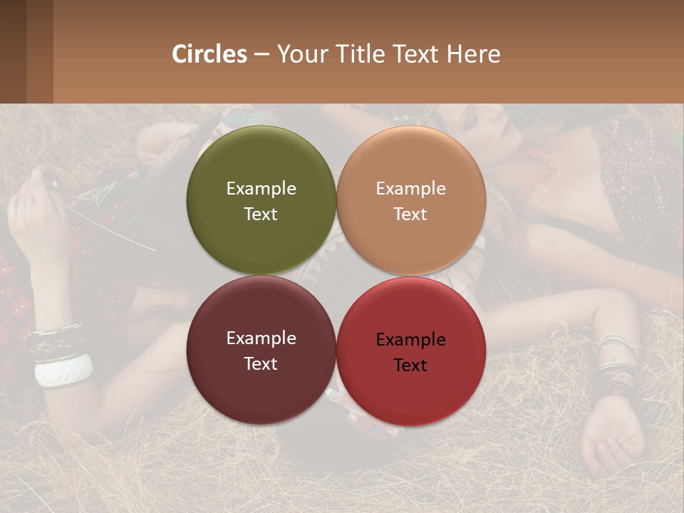 A Group Of Women Laying On Top Of A Pile Of Hay PowerPoint Template