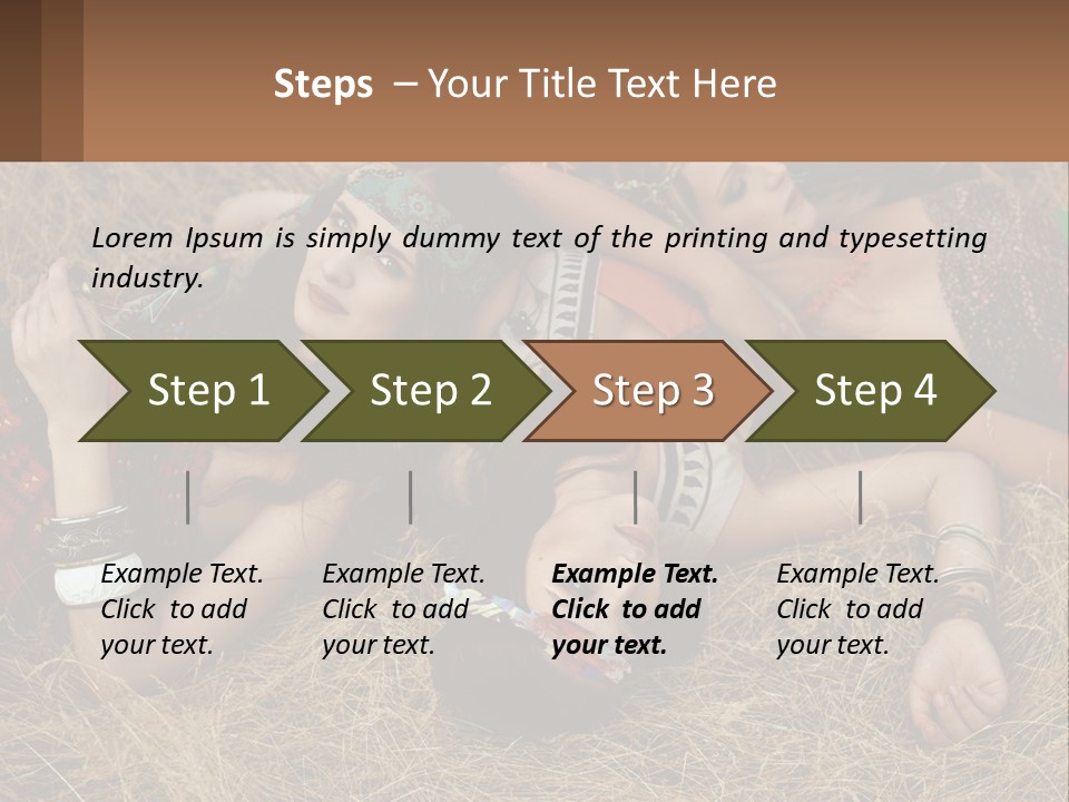 A Group Of Women Laying On Top Of A Pile Of Hay PowerPoint Template
