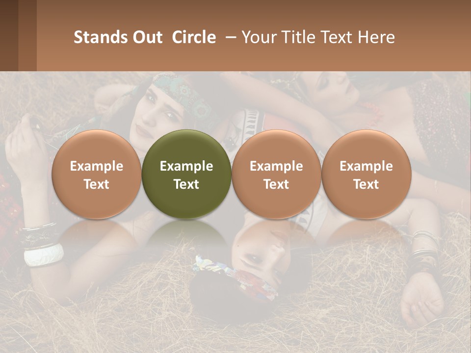 A Group Of Women Laying On Top Of A Pile Of Hay PowerPoint Template