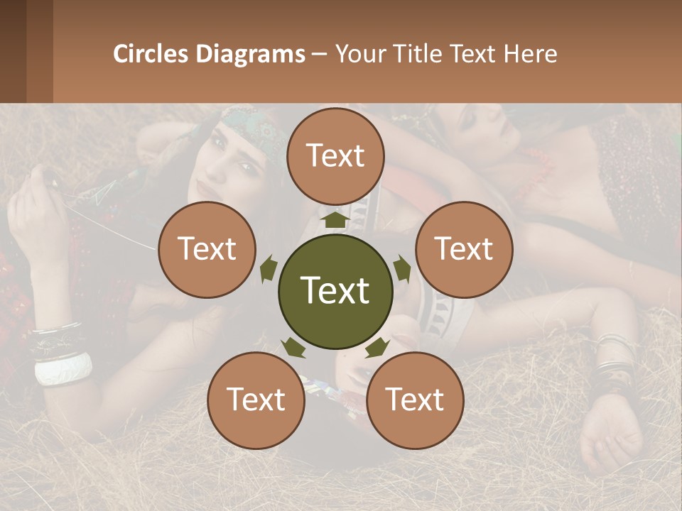 A Group Of Women Laying On Top Of A Pile Of Hay PowerPoint Template