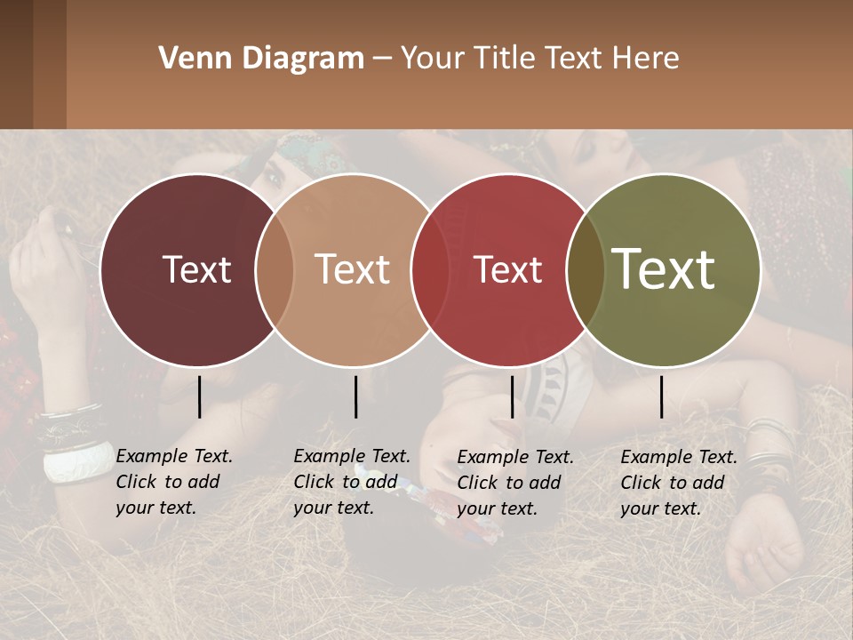 A Group Of Women Laying On Top Of A Pile Of Hay PowerPoint Template