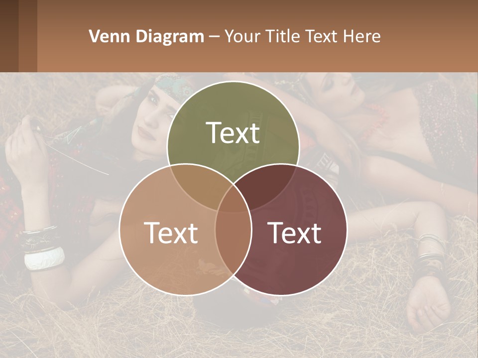 A Group Of Women Laying On Top Of A Pile Of Hay PowerPoint Template